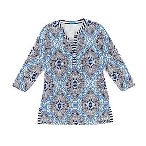 J.‎ McLaughlin Nautical Tunic Top Women’s Medium Blue/Navy/White Blouse